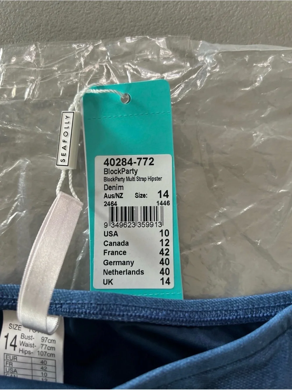 Blue Bikini Bottoms Size 10 In USA